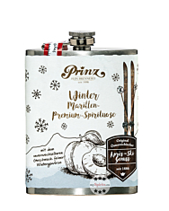 Prinz Flachmann Winter Marille / 34 % vol / 0,2 Liter-Flasche aus Edelstahl