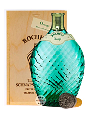 Rochelt Orange – Edelbrand aus der saftigen Zitrusfrucht / 57 % Vol. 0,35 Liter-Flasche in Holzkiste