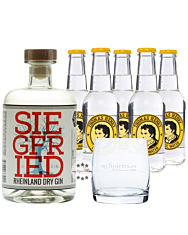 Siegfried Rheinland Dry Gin (41 % Vol., 0,5 L) & 5 x Thomas Henry Tonic Water (0,2 L)