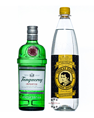 Geschenkset Tanqueray London Dry Gin & Thomas Henry Tonic Water / 47,3 % vol. / 0,7 & 1,0 Liter-Flasche