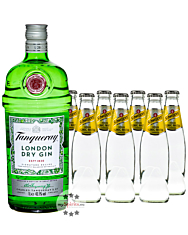 Tanqueray London Dry Gin (43,1% Vol., 0,7 L) & 7 x Schweppes Indian Tonic (0,2 L) inkl. 0,70 € Pfand