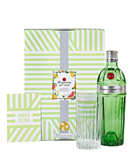 Tanqueray No. Ten Gin Geschenkset mit Gin-Glas & Grußkarte / 47,3% Vol. / 0,7 Liter in Geschenkbox