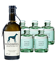 Windspiel Premium Dry Gin (47 % vol, 0,5 l) & 5 x Match Mediterranean Tonic Water (0,2 l) inkl. 1,50 € Pfand