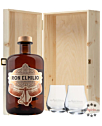 Ron Elmilio Rum-Geschenkset mit 2 Nosing-Gläsern in Holzkiste / 40 % Vol. / 0,7 L + 2 x Nosing-Glas