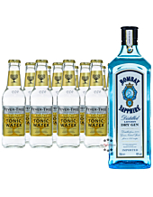 Bombay Sapphire London Dry Gin (40% Vol., 1,0 L) & 11 x Fever-Tree Tonic (0,2 L) inkl. 1,65 € Pfand 