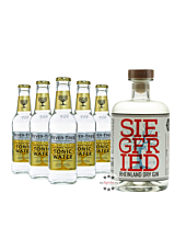 Siegfried Rheinland Dry Gin (41% Vol., 0,5 L) & 5 x Fever-Tree Premium Indian Tonic Water (0,2 L) inkl. 0,75 € Pfand