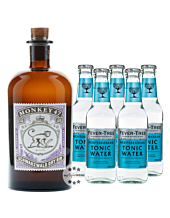 Monkey 47 Gin (47 % Vol. / 0,5 Liter) + 5 x Fever-Tree Mediterranean Tonic (0,2 L) inkl. 0,75 € Pfand