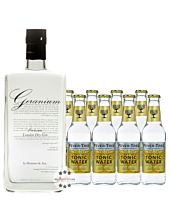 Geranium London Dry Gin (44 % Vol. / 0,7 L) + 8 x Fever-Tree Indian Tonic (0,2 L) inkl. 1,20 € Pfand