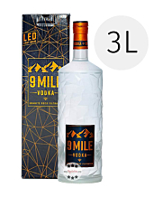 9 Mile Vodka Granite Rock Filtrated / 37,5 % Vol. / 3,0 Liter-Flasche mit LED-Licht