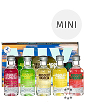 Absolut Five Set mit 5 Flavoured Vodka Miniaturen Probierset / 40 % Vol. / 5 x 0,05 Liter-Flasche in Box