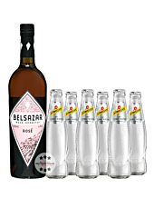 Set: Belsazar Rosé Vermouth (14,5% vol/0,75l) & 6 Schweppes Dry Tonic 0,2l inkl 0,60€ Pfand