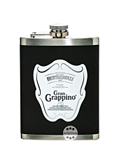 Bertagnolli Flachmann Gran Grappino Bianco Grappa / 42 % vol / 0,2 Liter-Flasche aus Edelstahl