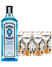 Bombay Sapphire London Dry Gin (40% Vol., 1,0 L) & 10 x 1724 Tonic Water (0,2 L) inkl. 2,50 € Pfand