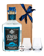 Vodka Geschenkset mit Gläsern: Genesis Vodka (44,4 % Vol. / 0,7 L) + 2 kleine mySpirits Nosing-Gläser in Geschenkbox