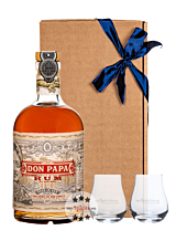 Geschenkset Don Papa Rum 40 % vol. 0,7 l & 2 Nosing-Gläser in Geschenk-Schachtel