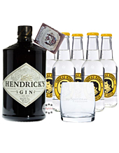 Hendrick's Gin (44 % Vol., 0,7 L) & 5 x Thomas Henry Tonic Water (0,2 L) + Glas