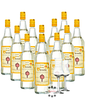 12 x Prinz Honig Birnerla / 34 % Vol. / 12 x 1,0 Liter-Flasche + 2 x gratis mySpirits-Schnapskelch