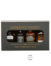 Jack Daniel's & Woodford Probierset „The American Way“ / 40 - 45 % vol / 4 x 0,05 Liter in Flasche