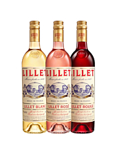 Lillet 3er-Set Blanc, Rose und Rouge Weinaperitif / 17 % Vol. / 3 x 0,75 Liter-Flasche