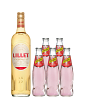 Lillet Wild Berry Set: 1 x Lillet Blanc (17 % Vol., 0,75 L) + 6 x Schweppes Wild Berry (0,2 L inkl. 0,60 € Pfand) 