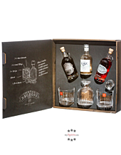 Marzadro Geschenk-Set „Negroni“ inkl. Karaffe und 2 Gläsern / 16-45 % Vol./ 3 x 0,2 Liter-Flasche in Box