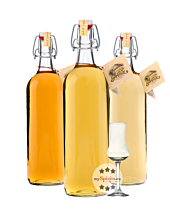 Prinz: Alte Sorten Lieblinge im 3er Set / 41 % vol / 3 x 1 Liter-Flasche + 1 x mySpirits Schnapskelch