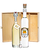 Prinz: Geschenk-Set Williams-Glück mit Alte Williamsbirne & Williams-Birnen-Schnaps / 40 & 41 % Vol. / 2 x 0,5 Liter-Flasche in Holzbox