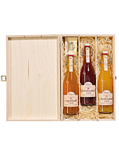 Prinz Geschenk-Set Strudelzeit mit Apfel-, Marillen-, Zwetschkenstrudel-Likör / 16 % Vol. / 3 x 0,5 Liter-Flasche in Holzbox