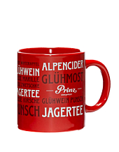 Prinz: Tasse für Jagertee, Kaffee, Tee, Glühwein – roter Kaffeebecher / 250 ml