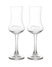 2x Original Prinz-Schnapskelch: Schnaps Glas mit Gravur und Eichstrich