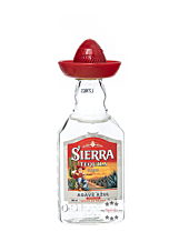 Sierra Tequila Blanco / 38 % Vol. / 0,05 Liter-Flasche mit rotem Hut