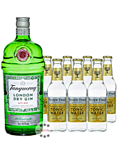 Tanqueray London Dry Gin (43,1 % Vol., 0,7 L) & 7x Fever-Tree Indian (0,2 L) inkl. 1,05 € Pfand