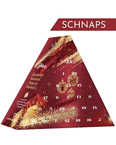 Prinz Adventskalender &bdquo;Schnaps&ldquo; feine Schn&auml;pse / 34-45 % vol / 19x 0,02l und 6x 0,04l inkl. 2 Christbaumkugeln