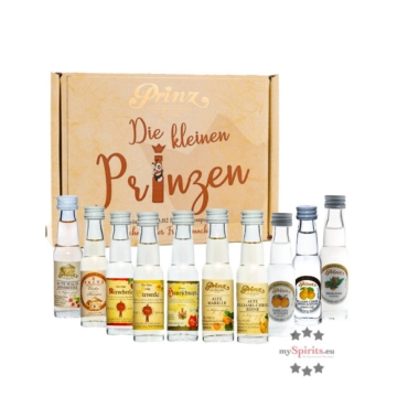 Prinz: „Alles Schnaps“ Probierset – Die kleinen Prinzen / 34-41 % Vol. / 10 x 0,02 L in Geschenkbox