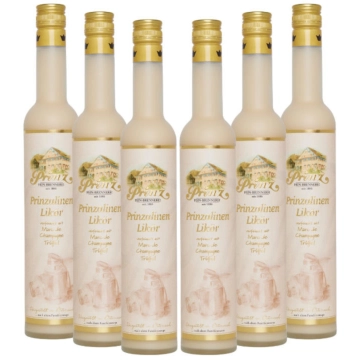 Prinz: Prinz Prinzalinen Likör verfeinert mit Marc de Champagne Trüffel / 15 % vol - 6 x 0,5 Liter Flaschen