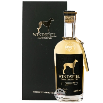 Windspiel Premium Dry Gin Reserve / 49,3 % Vol. / 0,5 Liter-Flasche in Holzschatulle